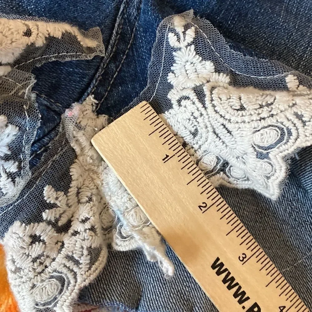 Almost Famous Mid Rise Short Denim with Lace Shorts